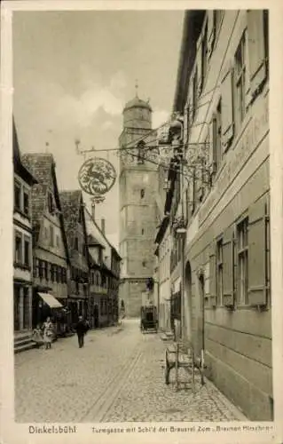 Ak Dinkelsbühl Kreis Ansbach Mittelfranken, Turmgasse, Zum Braunen Hirschen