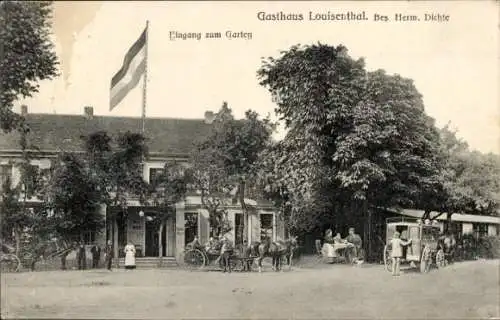Ak Pechau Magdeburg, Gasthaus Louisenthal, Eingang zum Garten