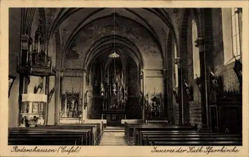 Ak Rodershausen in der Eifel, Katholische Pfarrkirche, Innenraum