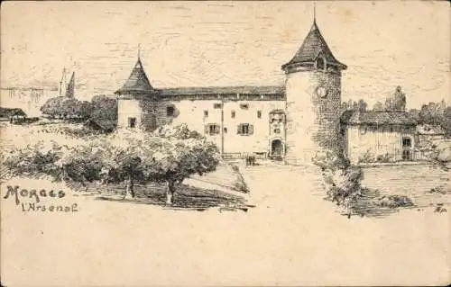 Künstler Ak Morges Kanton Waadt, L'Arsenal