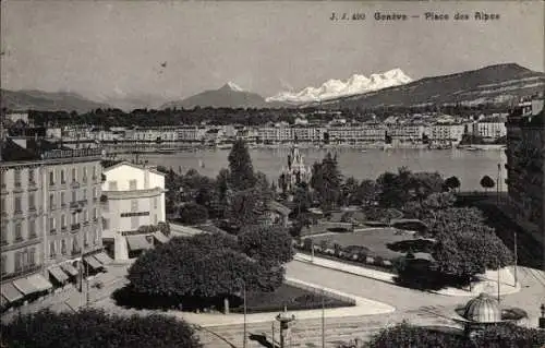 Ak Genève Genf Schweiz, Place des Alpes