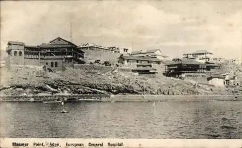 Ak Aden Jemen, Steamer Point, Europäisches Allgemeines Krankenhaus