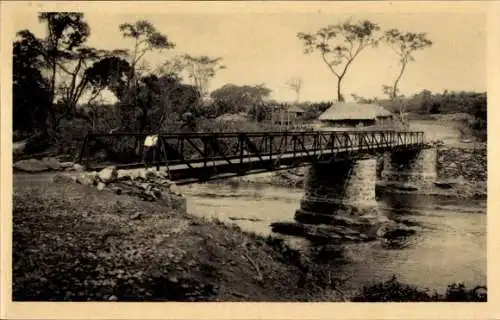 Ak Kilo Moto DR Kongo Zaire, Pont Algrain auf dem Kibali