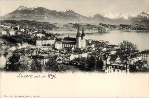 Ak Luzern Stadt Schweiz, Gesamtansicht, Rigi