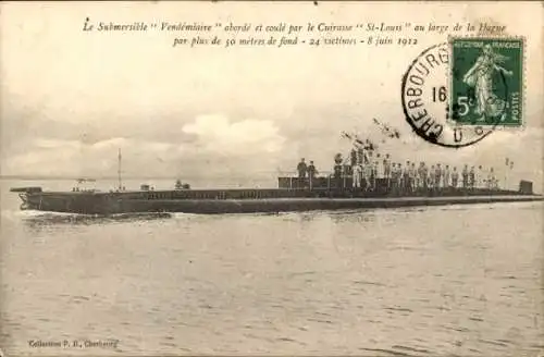 Ak Französisches Kriegsschiff, U-Boot Vendemiaire