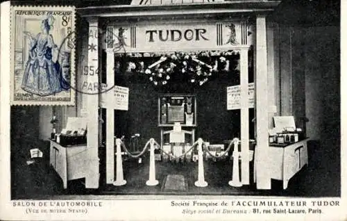 Ak Automobilausstellung Paris, Stand von Tudor