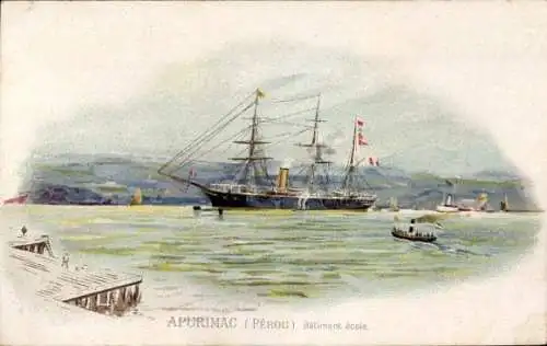 Litho Peruanisches Kriegsschiff, Apurimac