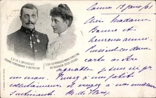 Ak Franz Ferdinand von Österreich-Este, Sophie Chotek von Chotkowa