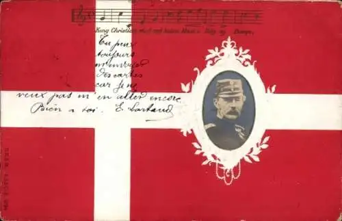 Präge Lied Ak Dänemark, König Christian IX. von Dänemark, Portrait