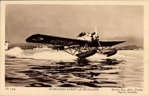 Ak Wasserflugzeug, Hydravion, französisches Militärflugzeug