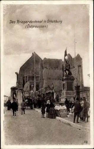 Ak Szczytno Ortelsburg Ostpreußen, Kriegerdenkmal, Ruinen, Ostpreußenhilfe