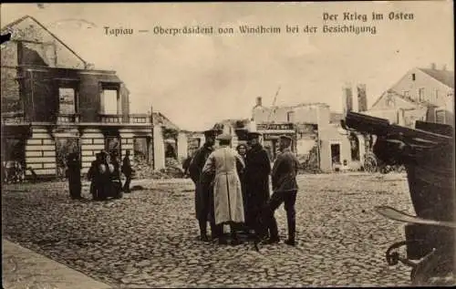 Ak Gwardeisk Tapiau Ostpreußen, Oberpräsident von Windheim bei der Besichtigung