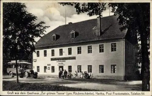 Ak Hartha Oederan Sachsen, Gasthaus Zur grünen Tanne, Räuberschänke