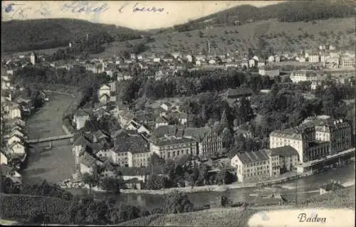 Ak Baden Kanton Aargau Schweiz, Gesamtansicht