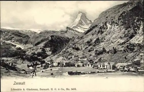 Ak Zermatt Kanton Wallis Schweiz, Panorama