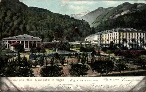 Ak Bad Ragaz Kanton St Gallen, Kursaal und Hotel Quellenhof