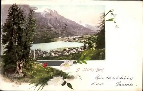 Ak Sankt Moritz Kanton Graubünden, Panorama
