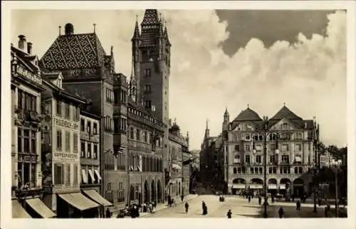 Ak Basel Stadt Schweiz, Rathausplatz