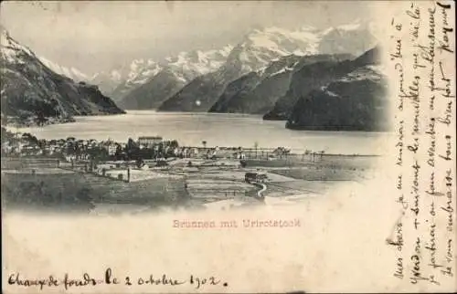 Ak Brunnen Kt Schwyz, Totale mit Urirotstock