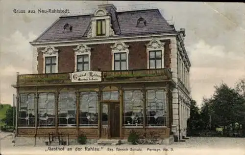 Ak Hamburg Wandsbek Neu Rahlstedt, Gasthof an der Rahlau, Inh. Hinrich Schulz