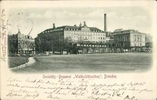 Ak Dresden Altstadt, Societäts-Brauerei Waldschlößchen