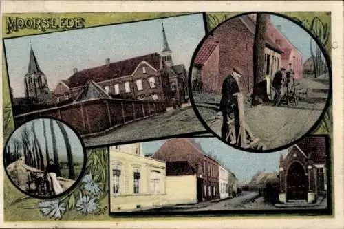 Ak Moorslede Westflandern, Ansichten des Ortes