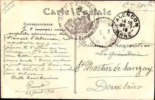 Ak Eventail offert a la Duchesse d'Orleans par les Royalistes de l'Orne 1896, Fächer, Klöppelwerk