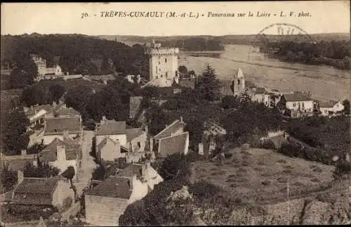 Ak Trèves-Cunault Maine et Loire, Panorama sur la Loire