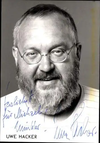 Ak Schauspieler Uwe Hacker, Portrait, Autogramm, Brille