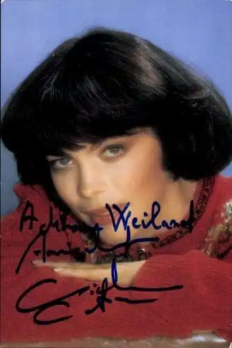 Ak Schauspielerin und Sängerin Mireille Mathieu, Portrait, Autogramm