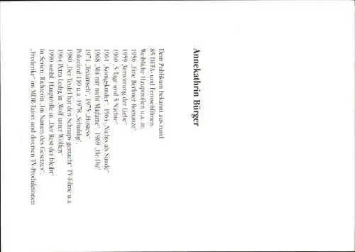 Ak Schauspielerin Annekathrin Bürger, Portrait, Autogramm