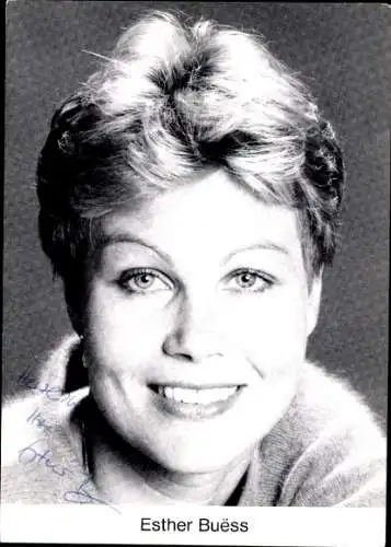 Ak Schauspielerin Esther Buess, Portrait, Autogramm