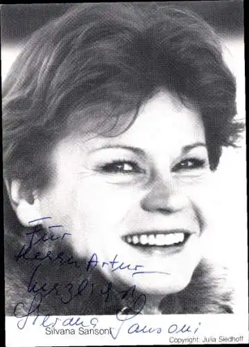 Ak Schauspielerin Silvana Sansoni, Portrait, Autogramm