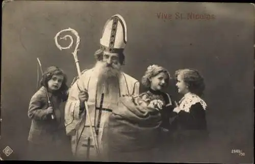 Ak Glückwunsch Weihnachten, Sankt Nikolaus, Kinder, Geschenke