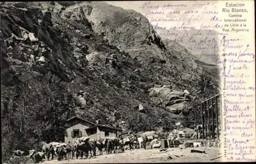 Ak Argentinien, Bahnhof Rio Blanco, Camino