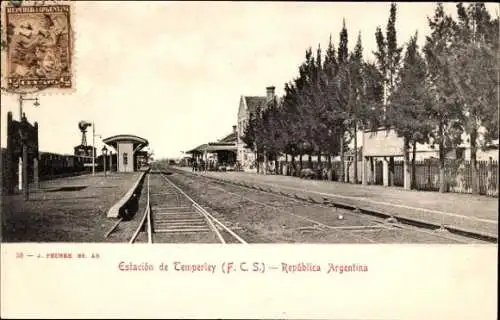 Ak Argentinien, Bahnhof Temperley