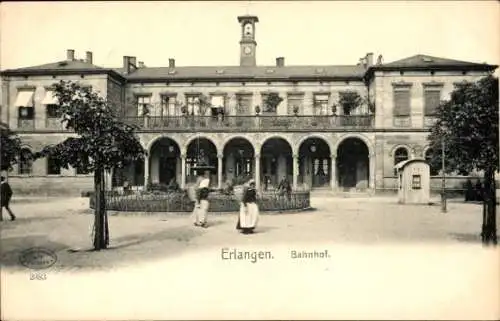 Ak Erlangen in Mittelfranken Bayern, Bahnhof