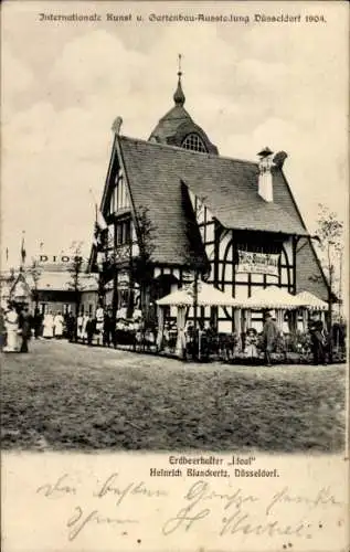 Ak Düsseldorf, Int. Kunst- und Gartenbau-Ausstellung 1904, Erdbeerhalter Ideal, Heinrich Blanckertz