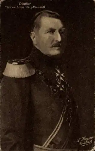 Ak Fürst Günther von Schwarzburg-Rudolstadt, Portrait, Uniform