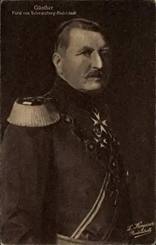 Ak Fürst Günther von Schwarzburg-Rudolstadt, Portrait, Uniform