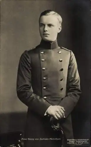 Ak Prinz Georg von Sachsen Meiningen, Portrait, Uniform