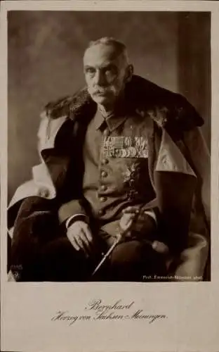 Ak Herzog Bernhard von Sachsen-Meiningen, Portrait, Uniform, Orden