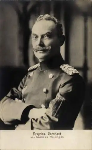 Ak Bernhard, Erbprinz von Sachsen-Meiningen, Portrait in Uniform