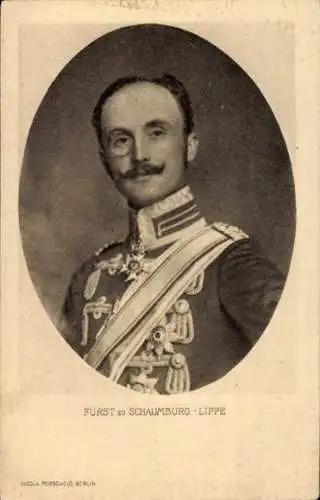 Ak Fürst Adolf II. zu Schaumburg Lippe, Portrait, Monokel, Wohlfahrtskarte