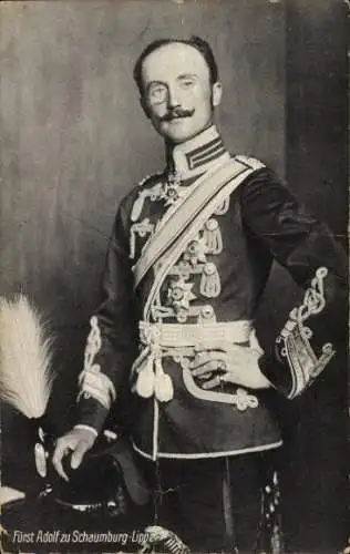 Ak Adolf, Fürst zu Schaumburg-Lippe, Portrait in Uniform