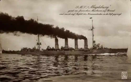 Ak Deutsches Kriegsschiff SMS Magdeburg, Turbinenkreuzer