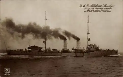 Ak Deutsches Kriegsschiff, S.M.S. Albatros, Minenleger, Kaiserliche Marine