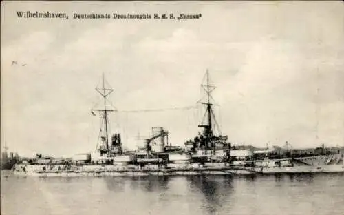 Ak Deutsches Kriegsschiff, S.M.S. Nassau, Kaiserliche Marine