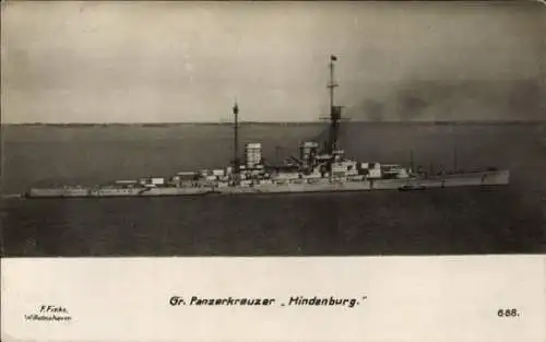 Ak Deutsches Kriegsschiff, Großer Panzerkreuzer Hindenburg