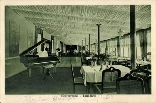 Ak Ostseebad Heringsdorf auf Usedom, Strand-Casino, Seeterrasse, Tanzdiele